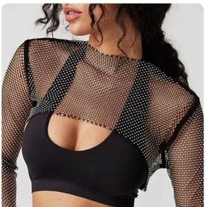 Free People Bolero Mesh Pullover Top
